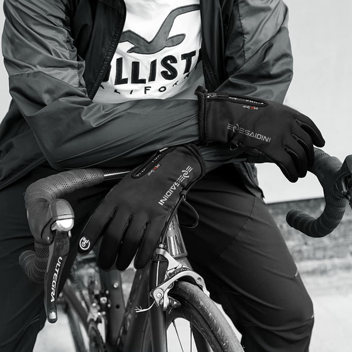 GUSTAVE Winter Cycling Gloves For Men,Riding Gloves Finger Gloves,Gloves For Men Winter Warm Touchscreen Thermal Fleece Lined (Black L), Large GUSTAVE Winter Cycling Gloves For Men,Riding Gloves Finger Gloves,Gloves For Men Winter Warm Touchscreen Thermal Fleece Lined (Black L), Large